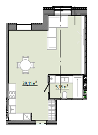 1-кімнатна 44.35 м² в ЖК Osnova від 19 050 грн/м², Запоріжжя