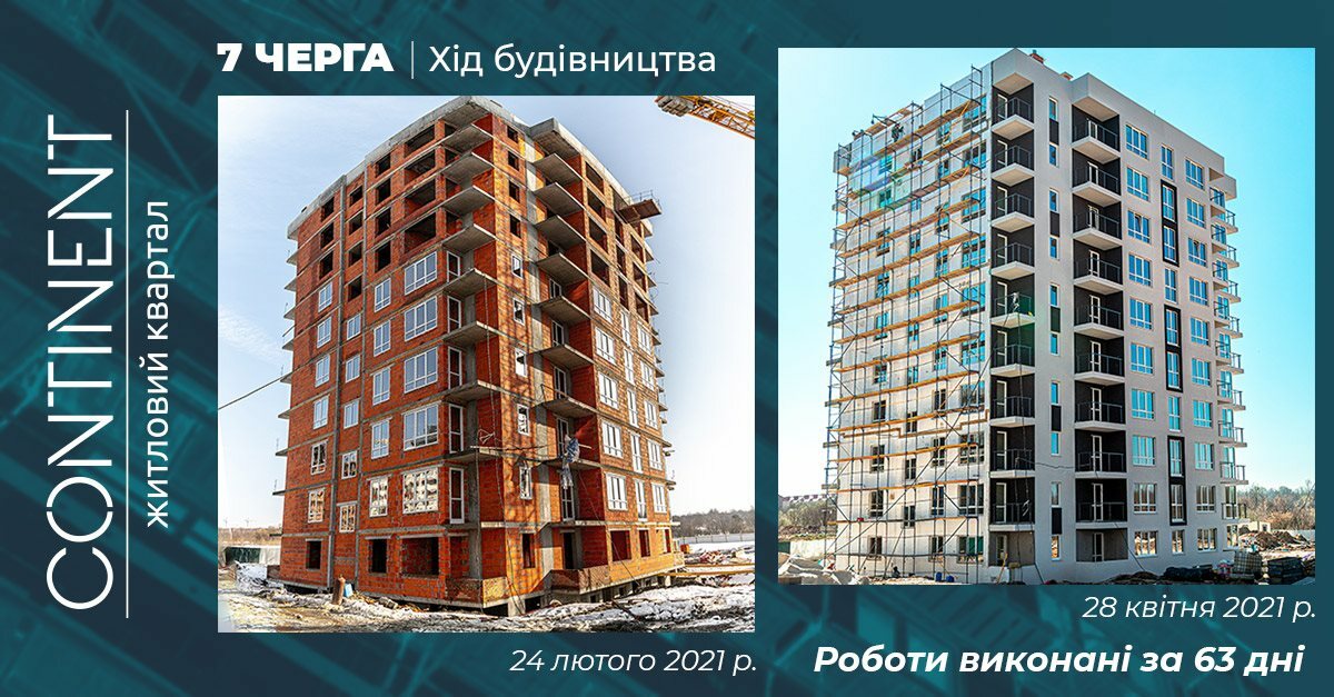 Хід будівництва ЖК Континент, квіт, 2021 рік