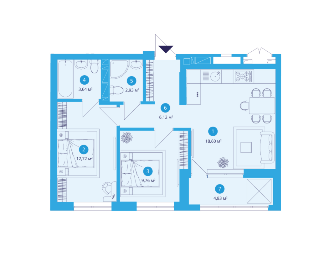 2-кімнатна 58.6 м² в ЖК SKY AVENUE від 52 121 грн/м², Київ