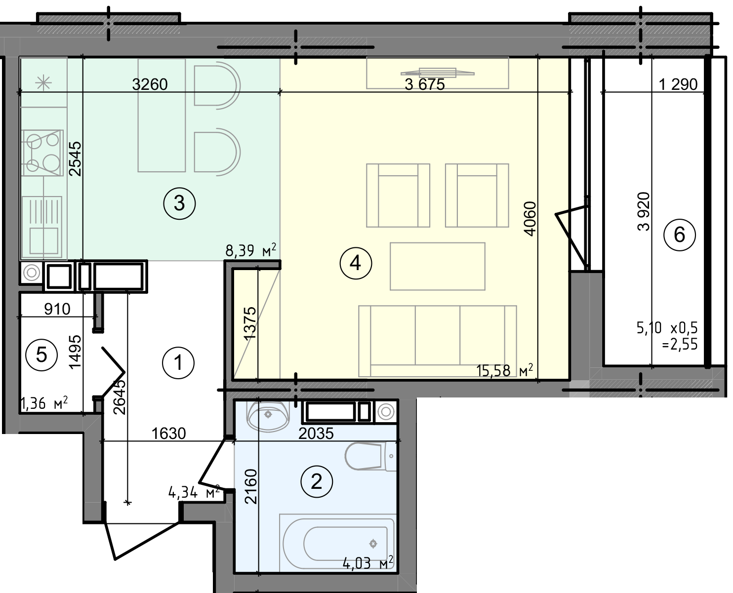 1-комнатная 36.25 м² в ЖК Голосеевская Долина от 28 810 грн/м², Киев