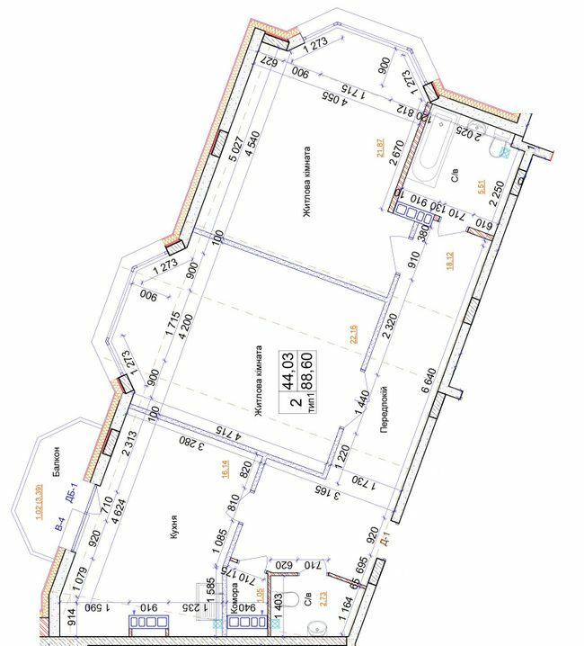 2-комнатная 88.6 м² в ЖК на ул. Симона Петлюры, 21б от 20 300 грн/м², г. Бровары