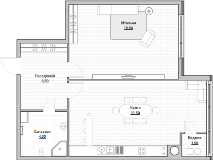 1-комнатная 48 м² в ЖК Евромисто от 23 000 грн/м², с. Крюковщина