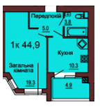 1-комнатная 44.9 м² в ЖК София Клубный от 26 000 грн/м², с. Софиевская Борщаговка