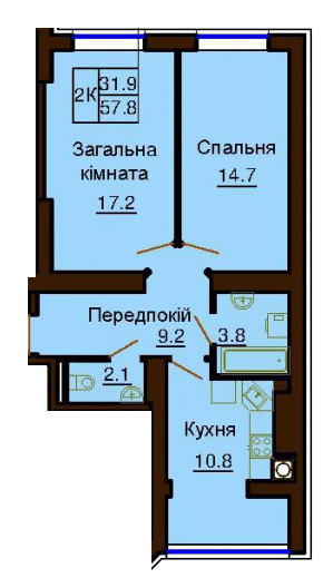 2-комнатная 57.8 м² в ЖК София Клубный от 26 000 грн/м², с. Софиевская Борщаговка