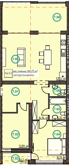2-кімнатна 107.77 м² в ЖК Hygge Home від 27 950 грн/м², м. Ірпінь