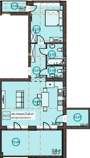 1-комнатная 79.65 м² в ЖК Hygge Home от 21 000 грн/м², г. Ирпень