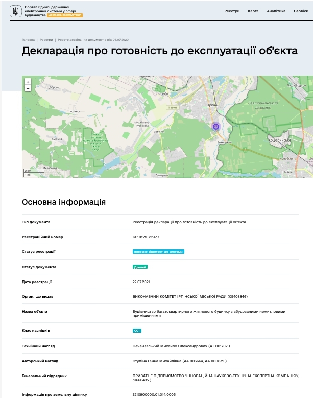 Сертифікат про готовність Дом, ЖК Новатор