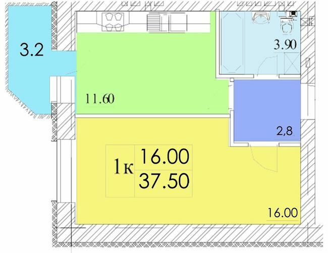 1-комнатная 37.5 м² в ЖК Idilika Avenue от 18 150 грн/м², г. Буча