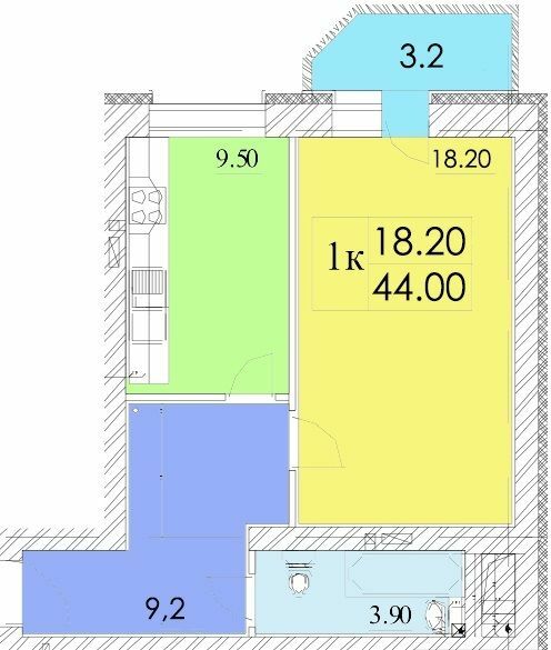 1-комнатная 44 м² в ЖК Idilika Avenue от 22 400 грн/м², г. Буча