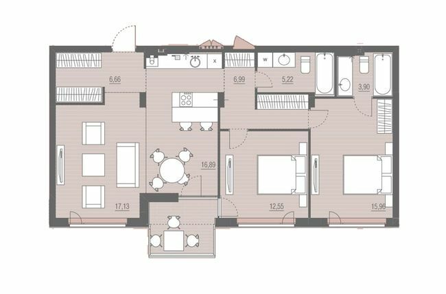 3-кімнатна 85.3 м² в ЖК PARKTOWN від 21 000 грн/м², смт Гостомель