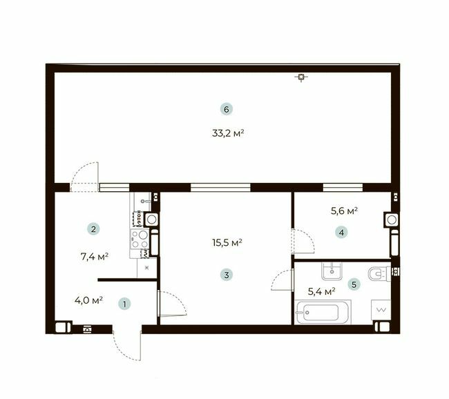 1-кімнатна 47.9 м² в ЖК PARKTOWN від 22 000 грн/м², смт Гостомель