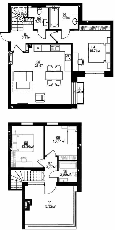 Дворівнева 97.17 м² в ЖК City Lake від 17 500 грн/м², с. Шевченкове