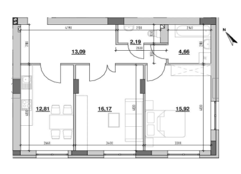 2-комнатная 64.84 м² в ЖК Ріел Сіті от 20 872 грн/м², Львов