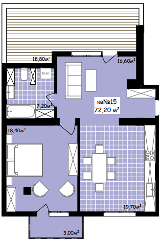 2-комнатная 72.2 м² в ЖК Неосити от 22 650 грн/м², Черновцы