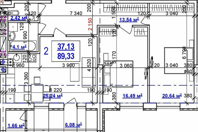 2-комнатная 89.33 м² в ЖК Дом на Сумской от 42 700 грн/м², Харьков
