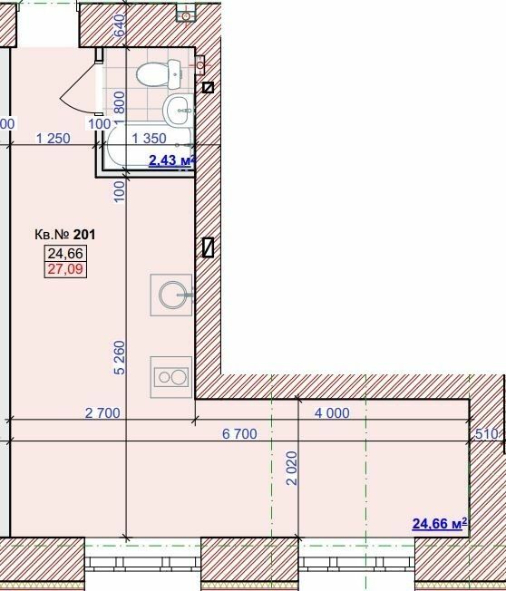 1-комнатная 27.09 м² в ЖК Европейский от 30 800 грн/м², Харьков