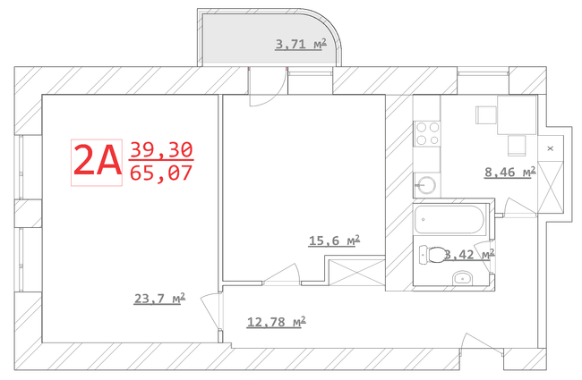 2-комнатная 65.07 м² в ЖК Новый дом Ньютона от 15 800 грн/м², Харьков