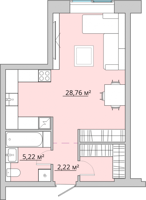 1-кімнатна 40.7 м² в ЖК Bartolomeo Resort Town від 37 650 грн/м², Дніпро