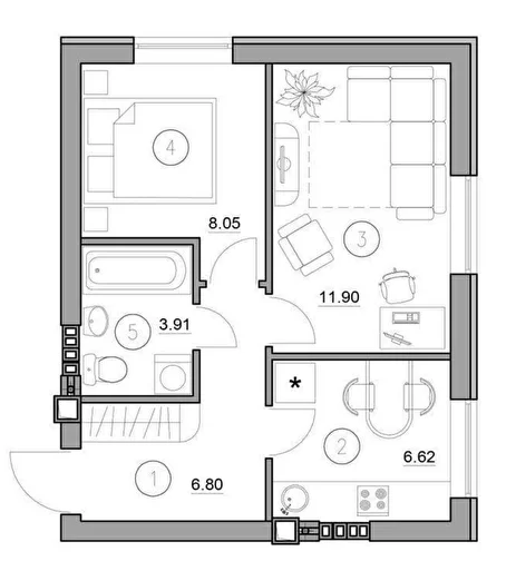 2-кімнатна 37.28 м² в ЖК Комфортне містечко від 15 950 грн/м², с. Святопетрівське