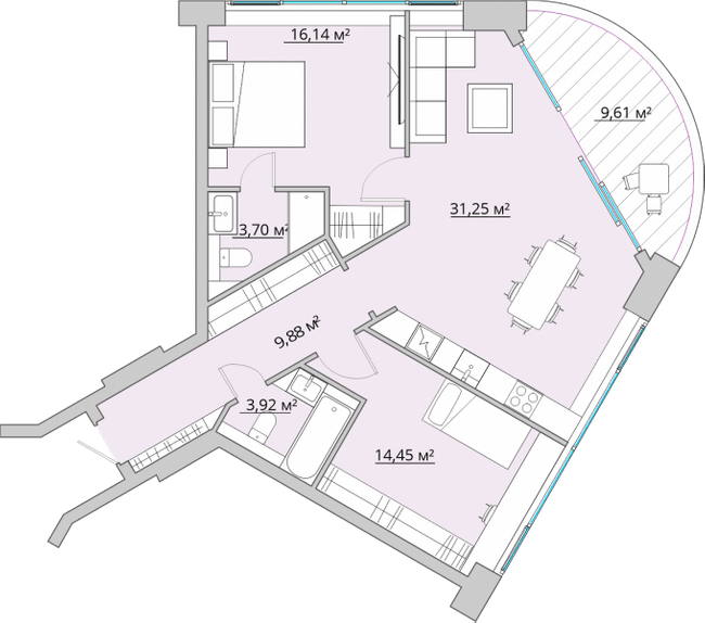 2-комнатная 84.34 м² в ЖК Bartolomeo Resort Town от 38 400 грн/м², Днепр