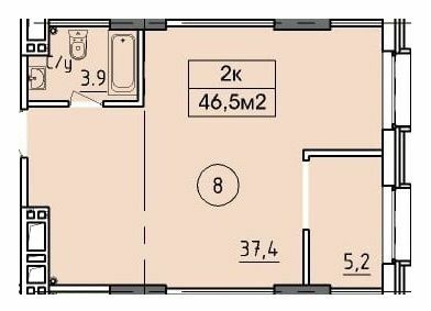 1-комнатная 46.5 м² в ЖК West Hall от 25 000 грн/м², Днепр