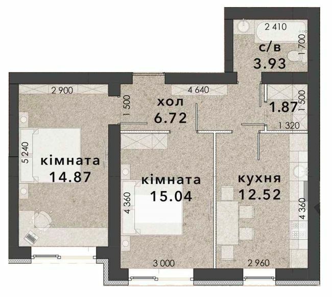 2-кімнатна 52.7 м² в ЖК Viking Home від 18 000 грн/м², м. Ірпінь