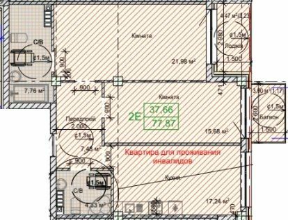 2-кімнатна 77.87 м² в ЖК Art House від 51 100 грн/м², Одеса