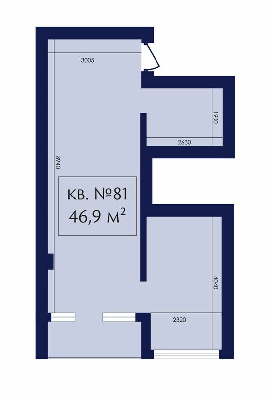 Вільне планування 46.9 м² в ЖК MAGНИТ. Будинок на Фонтанці від забудовника, Одеса
