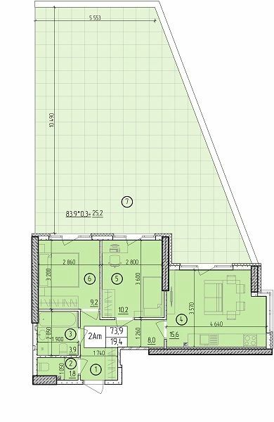 2-кімнатна 73.9 м² в ЖК Manhattan від 26 950 грн/м², Одеса