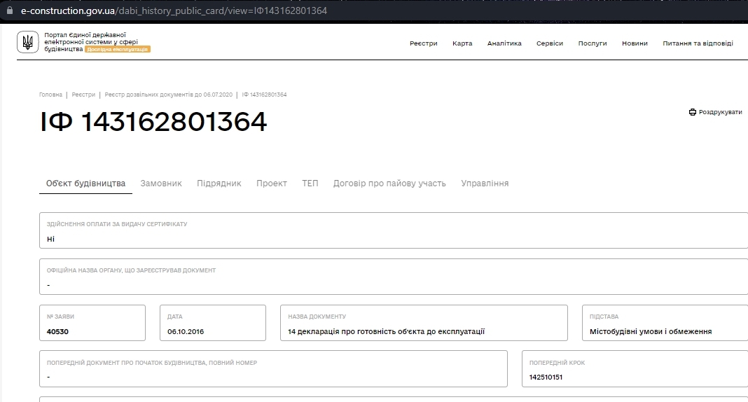 Сертификат о готовности Дом 45, ЖК Парковый городок