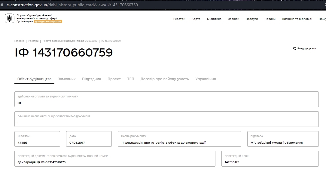Сертификат о готовности Дом 41, ЖК Парковый городок