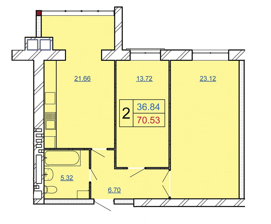 2-комнатная 70.53 м² в ЖК AVILA CITY от 15 200 грн/м², Хмельницкий
