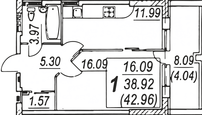 1-кімнатна 42.96 м² в ЖК Нові Черемушки від 17 000 грн/м², Одеса