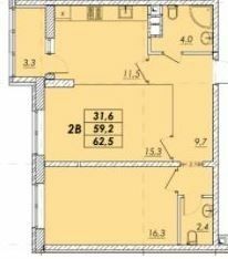 2-кімнатна 62.5 м² в ЖК Прохоровський квартал від 16 900 грн/м², Одеса