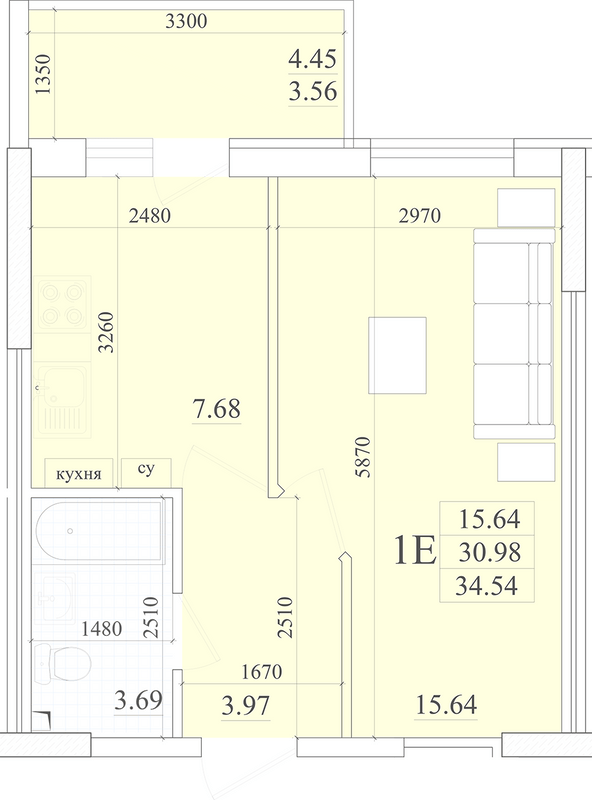 1-кімнатна 33.01 м² в ЖК Акварель-2 від 19 200 грн/м², Одеса