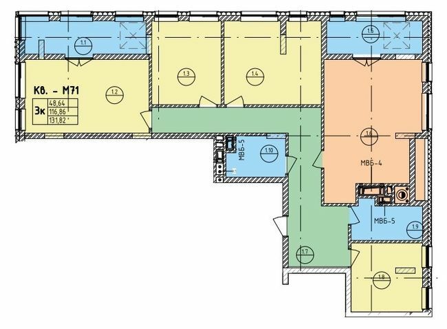 3-кімнатна 131.82 м² в ЖК на вул. Стрийська, 45 від 26 800 грн/м², Львів
