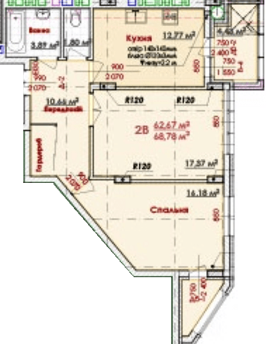 2-комнатная 68.78 м² в ЖК Соняшник от 19 000 грн/м², Львов