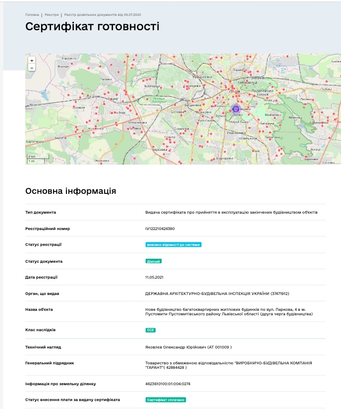 Сертификат о готовности Дом 6, ЖК Проект Парк