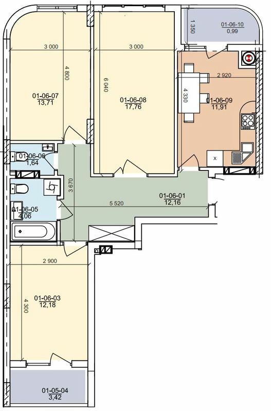 3-комнатная 74.41 м² в ЖК на ул. Трускавецкая от 20 000 грн/м², с. Сокольники
