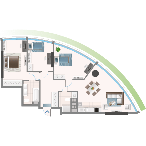 3-комнатная 102.16 м² в ЖК Oasis от 39 300 грн/м², Киев