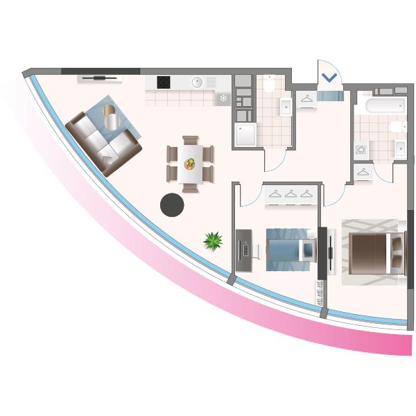2-комнатная 74.65 м² в ЖК Oasis от 34 150 грн/м², Киев