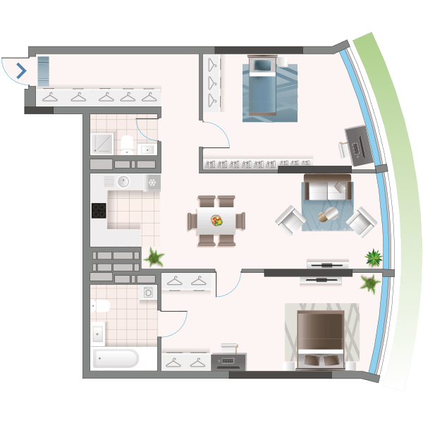 2-комнатная 99.86 м² в ЖК Oasis от 34 150 грн/м², Киев