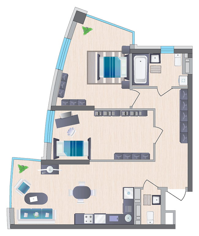 2-кімнатна 77.05 м² в ЖК Symbol від 31 000 грн/м², Київ