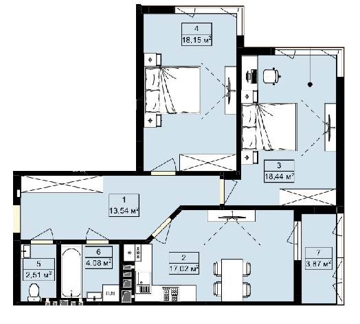 2-кімнатна 77.61 м² в ЖК Royal Hill від 19 200 грн/м², с. Лисиничі