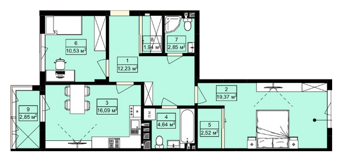 2-кімнатна 73.02 м² в ЖК Royal Hill від 19 200 грн/м², с. Лисиничі