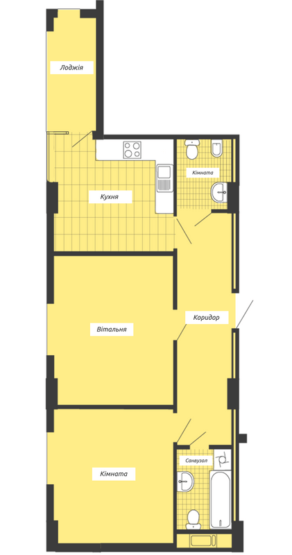 2-кімнатна 67.02 м² в ЖК Crystal River від 10 300 грн/м², Івано-Франківськ