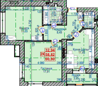 2-кімнатна 60.8 м² в ЖК Сімейний квартал від 11 900 грн/м², Івано-Франківськ