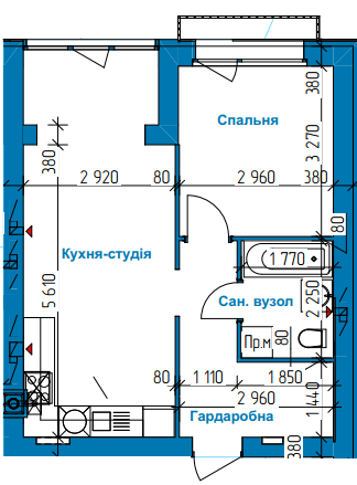 1-кімнатна 41.01 м² в ЖК в Лісовій Бучі від 19 500 грн/м², м. Буча