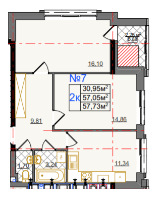 2-комнатная 57.73 м² в ЖК на ул. Камышовая, 11 от 25 400 грн/м², Львов