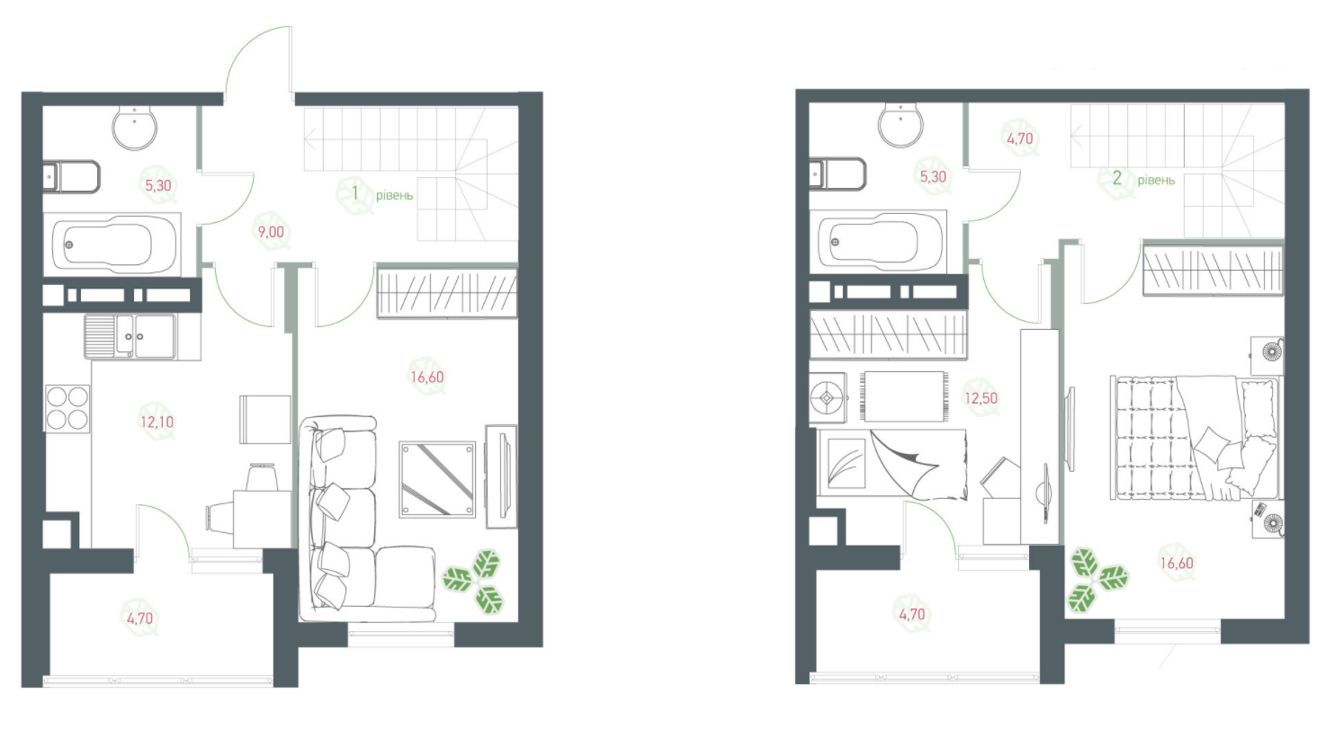 Двухуровневая 91.5 м² в ЖК Озерный гай (Гатное) от 18 328 грн/м², с. Гатное
